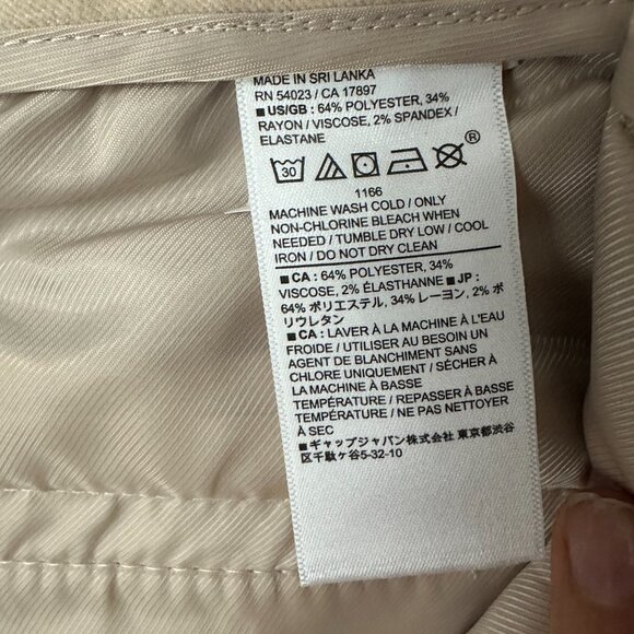 Wide Leg Pleated High Rise Pants Size 10 Cream Banana Republic - Picture 5 of 12